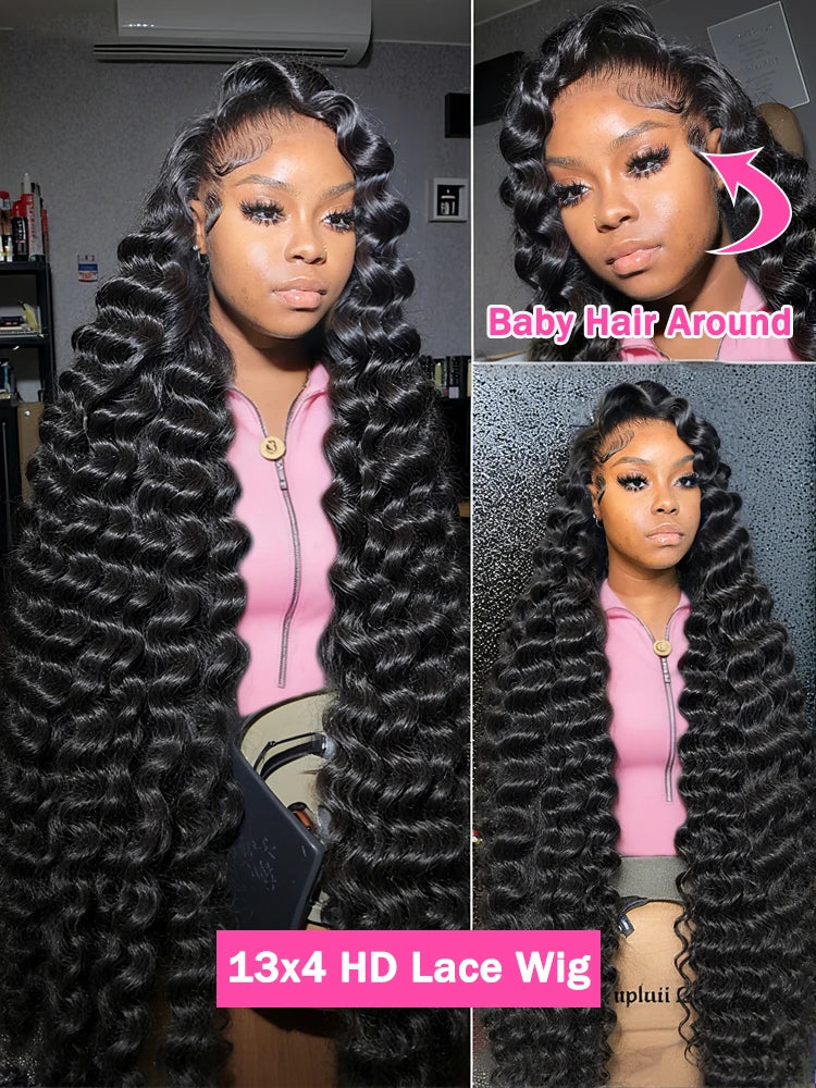 Loose Wave 13x6 HD Lace Frontal Wigs Loose Waves Wig Human Hair Brazilian Loose Deep Wave Curly Wigs Human Hair For Women
