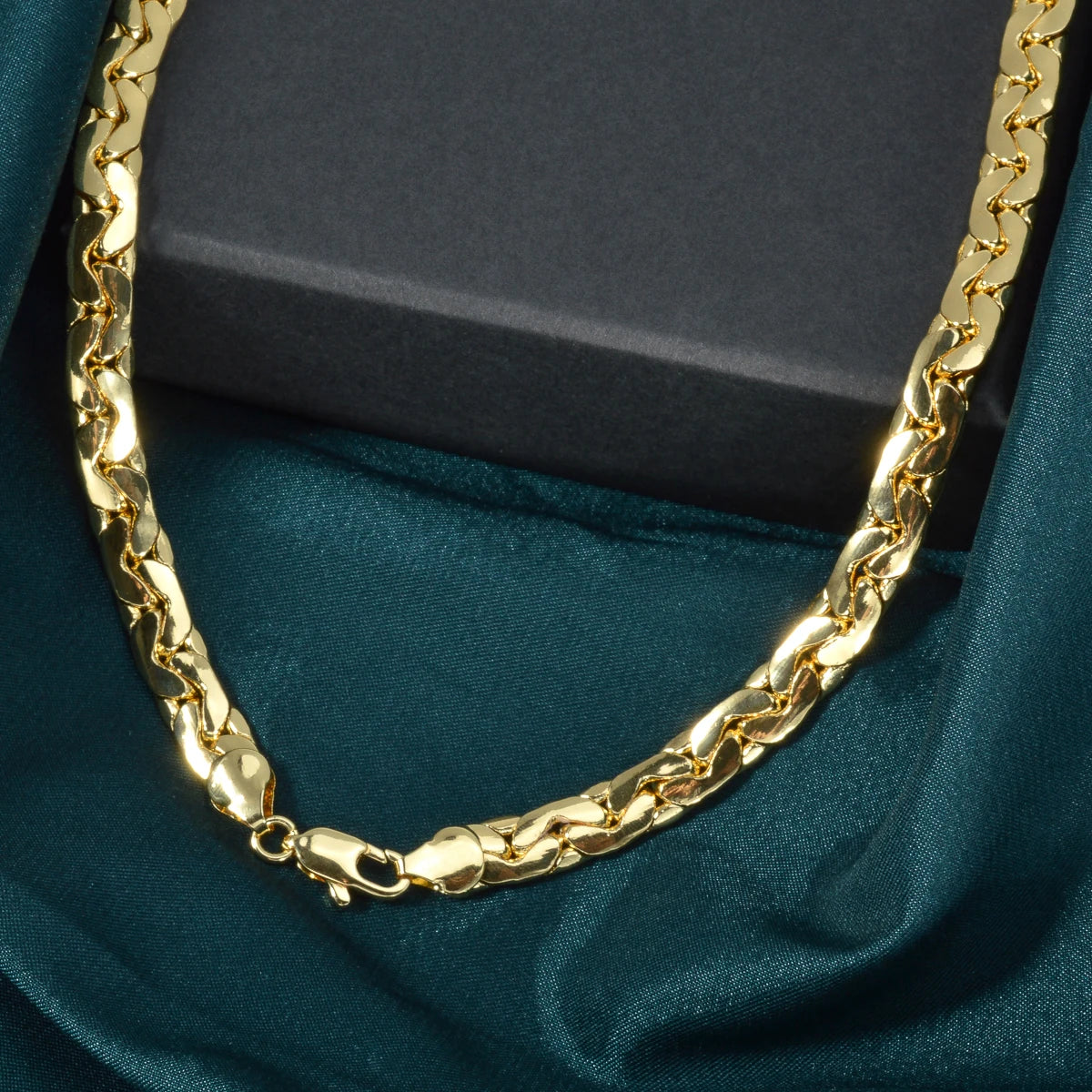 Sunny Luxury Copper Alloy Necklace Bracelet Women's Set Flat Cuban Chain Punk Style Suitable Party Jewelry Gifts