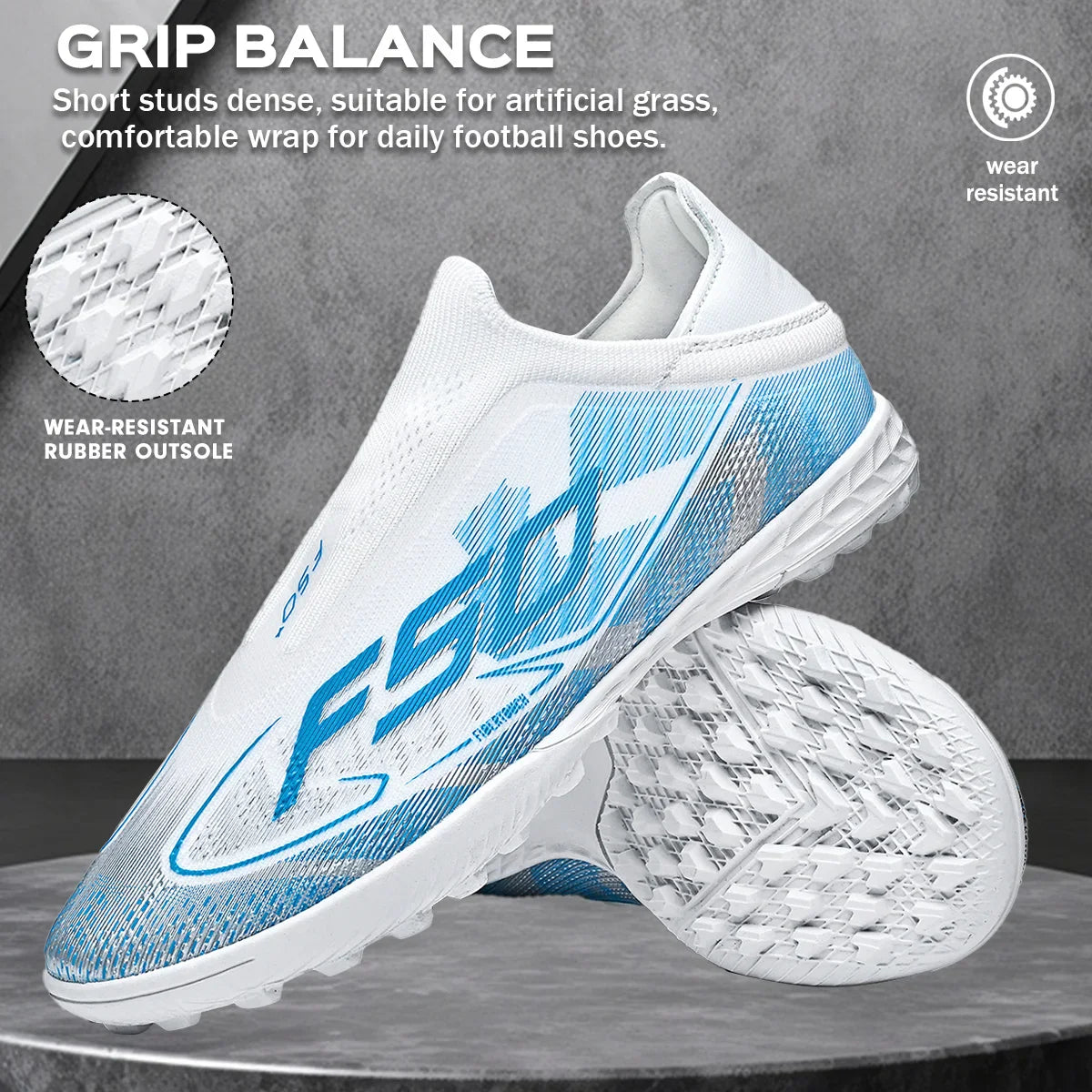 Professional TF Soccer Boots Unisex Youth Adult PU Fabric Upper Rubber Sole Non-slip Training Cleats