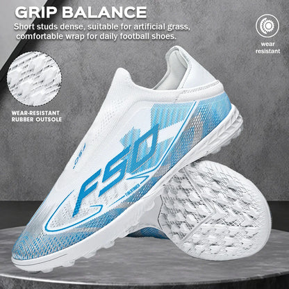 Professional TF Soccer Boots Unisex Youth Adult PU Fabric Upper Rubber Sole Non-slip Training Cleats