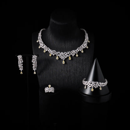 00073 Bridal Cubic Zirconia Necklace Set for Women Dubai Jewelry Sets  Wedding Jewelry Wedding & Engagement Accessories