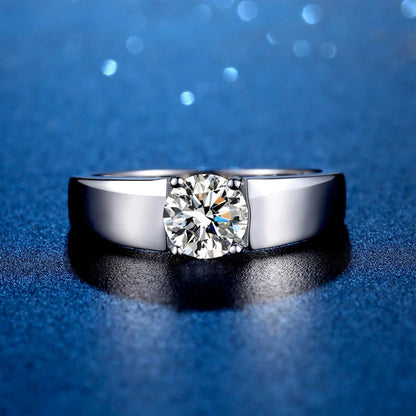 1ct 2ct D Moissanite Wedding Band Men Ring 925 Sterling Silver Engagement Rings For Man With Certificate Fine Jewelry
