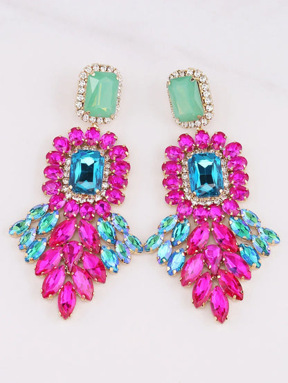 New Crystal Dangle Earrings For Women Rhinestone Earrings Weddings Ladies Party Fashion Jewelry Accessories Wholesale Gifts