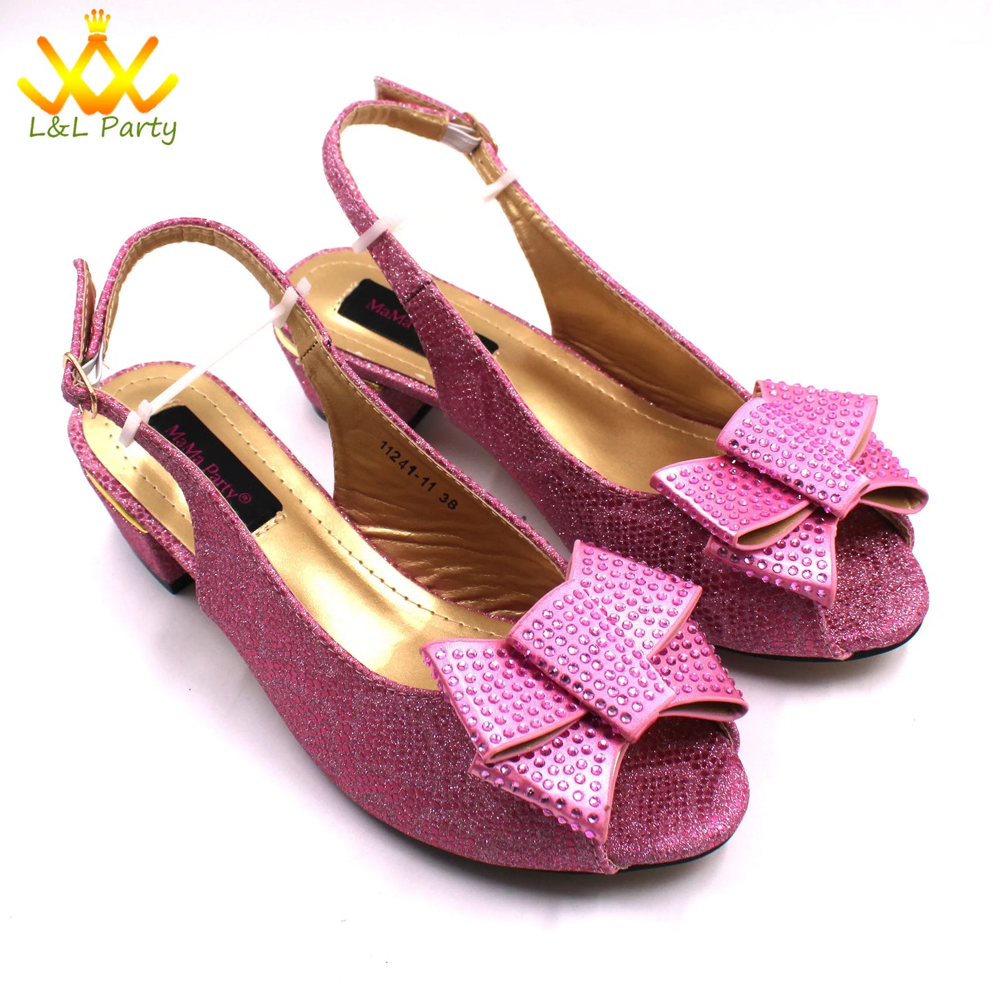 Italian Women Shoes Matching Bag Set in Sky Blue Color Comfortable Heels with Appliques for Wedding