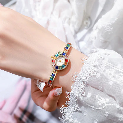 Fashion Rhinestone Women Watch Square Dial Ladies Quartz Watches Bracelet Band Wristwatches