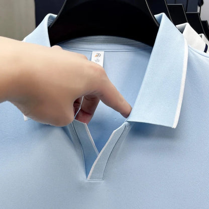 New Brand Men's Summer Short Sleeve Polo Shirt Lapel Exquisite Print Short Sleeve T-Shirt Fashion Casual Business Men's Clothing
