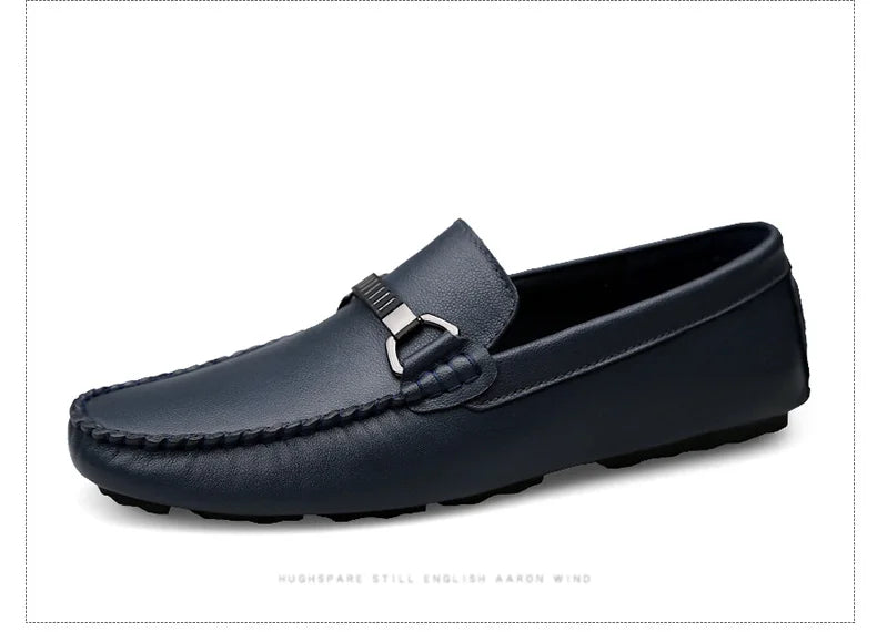 Summer Loafers Men Luxury Brand Moccasins Shoes Men Leather Loafers Shoes Slip on Non-Slip Working Office Loafers for Men