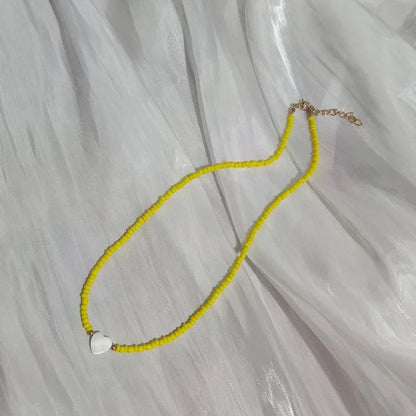 Handmade Rainbow Seed Beads Simple Choker Necklace Candy Color Neck Chain Women's Wild Sweet Colorful Collar Jewelry