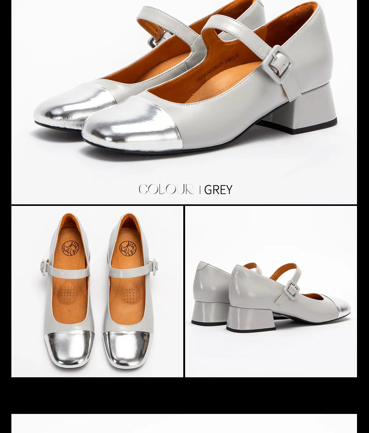 Women's High Heels New High Quality Sheep Leather Women's Shoes Simple Beige Mary Jane Shoes Comfortable