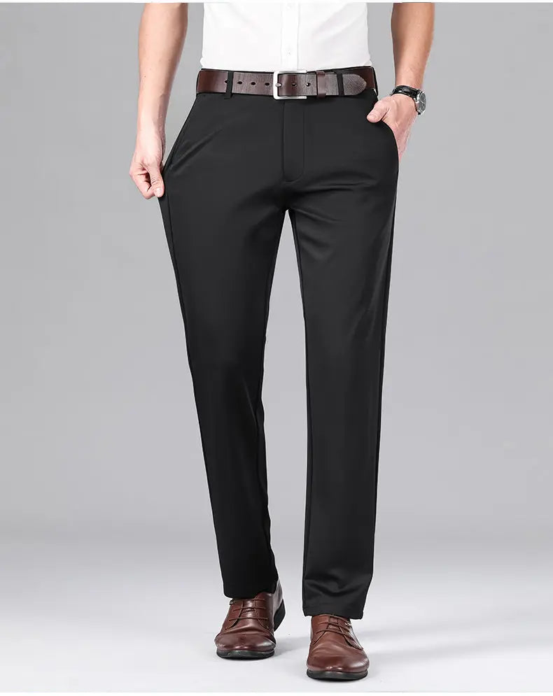 New Male Pants Business Formal Dress Pants Elastic Fabric 2026 Wrinkle Resistant Pants 4 Way Stretch Straight Suit Pants