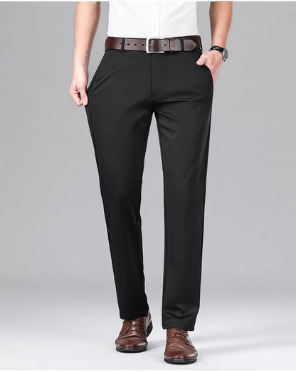 New Male Pants Business Formal Dress Pants Elastic Fabric 2026 Wrinkle Resistant Pants 4 Way Stretch Straight Suit Pants