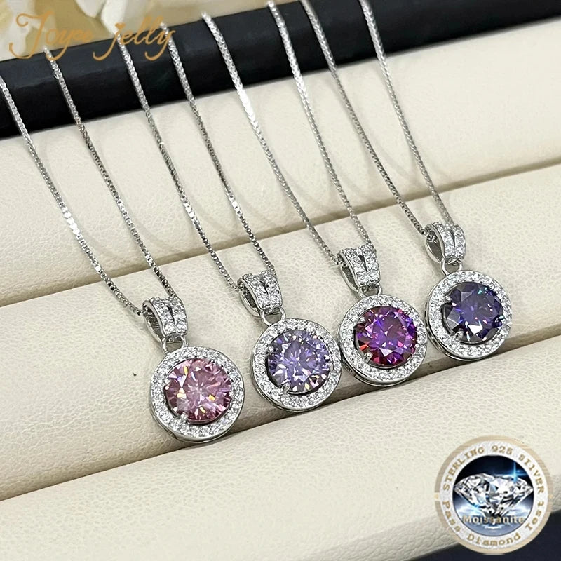 2ct total Moissanite Jewelry Set Sterling Silver 925 Necklace Earrings Fine Jewerly Wedding Set Pass Dismond Tester