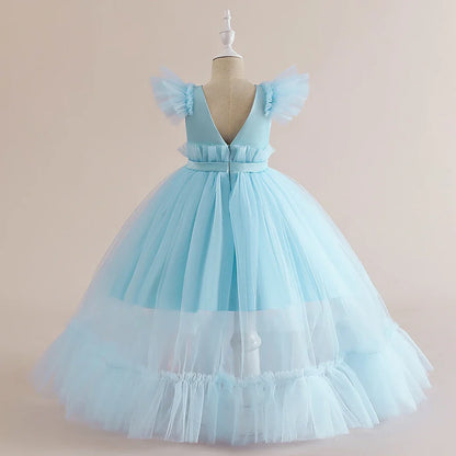 Summer Baptism Bridesmaids Girls Party Dresses Elegant Tulle Wedding Birthday Princess Prom Dress Girl First Communion Vestidos