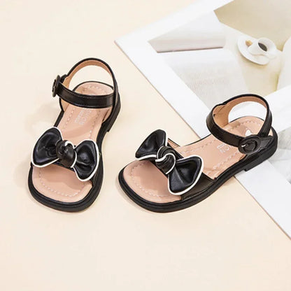 New Children's Sandals Summer Bowknot Girls Princess Causal Shoes Fashion Kids Soft Bottom Beach Flat Sandals Open-toe Versatile