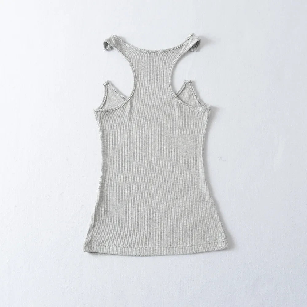 Women Ypro Ribbed Invisible Strap Tank Top Camis Tee