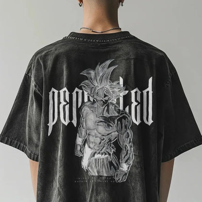 Dragon Ball Summer Men's Washes T-shirts Japanese Anime Goku Graphic Clothing Harajuku Y2K Streetwear 100% Cotton Half-sleeve
