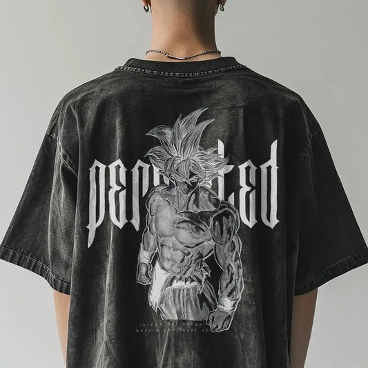 Dragon Ball Summer Men's Washes T-shirts Japanese Anime Goku Graphic Clothing Harajuku Y2K Streetwear 100% Cotton Half-sleeve