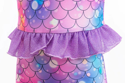 New Ariel Princess Little Mermaid Dress Girl Charm Cosplay Costume Kids Birthday Party Halloween Disguise Clothes