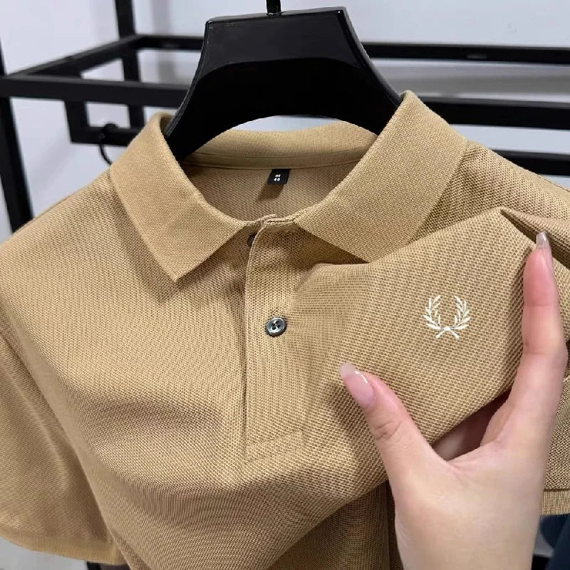 High quality men's heavyweight summer new cotton classic brand embroidered comfortable polo shirt breathable trendy short sleeve