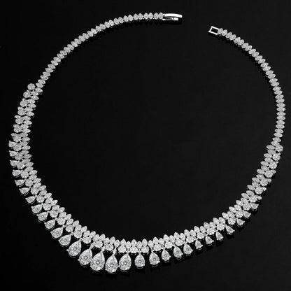 2024 Novo Conjunto de Joias de Noiva Luxuoso de Zircônia Cúbica AAA de 4 Peças para Festa de Casamento Nigéria Dubai