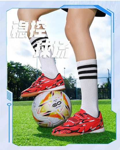 New Hot Kids Soccer Shoes School Football Boots Boys Girls Cleats Grass Sneakers Child Outdoor Athletic Training Sports Footwear