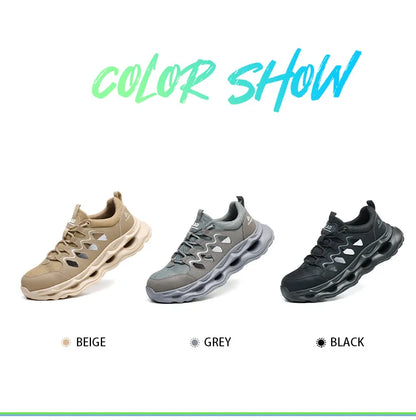 Men's Summer Breathable Safety Shoes Anti-smash Puncture-Proof Work Sneakers Fashion Footwear Comfortable Work Boots