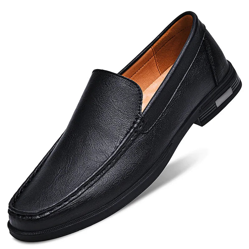 Leather Men Footwear Slip on Office Man Formal Shoes Wedding Party Men Dress Shoes Breath Driving Lazy Loafers