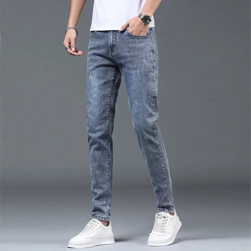 Luxury Summer Designer Korean Classic Streetwear Cowboy Pants for Men Fashionable and Comfortable Boyfriend Skinny Jeans Men