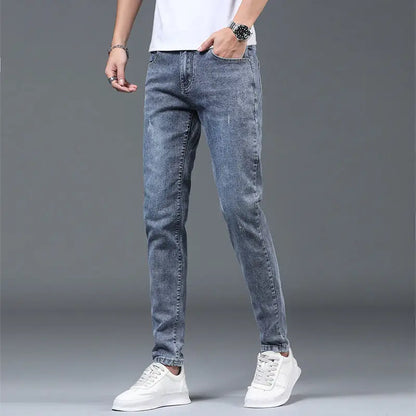 Luxury Summer Designer Korean Classic Streetwear Cowboy Pants for Men Fashionable and Comfortable Boyfriend Skinny Jeans Men
