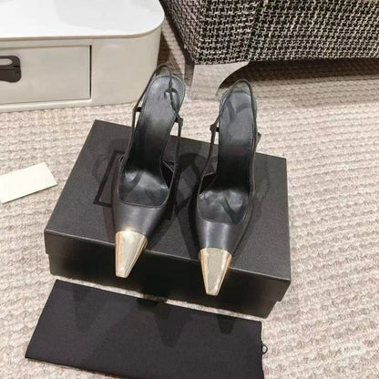 2026 New Summer Style Pointed Toe Stiletto Sandals with Single Strap, Microfiber Lining, Rubber Sole, Sexy High Heels