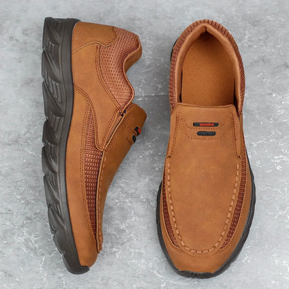 Sapatos Masculinos Casuais de Couro, Mocassins Respiráveis, Tênis Masculinos 2024, Novos Tênis Masculinos de Couro Confortáveis, Calçados Masculinos