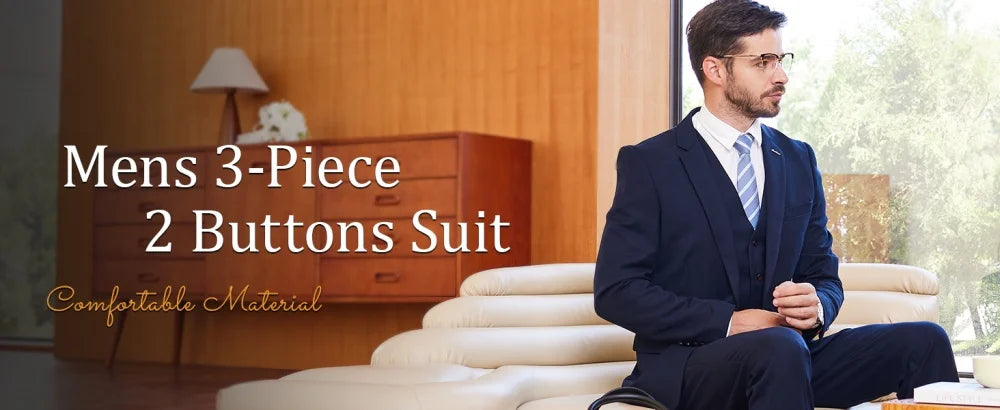 Coffee 3 Piece Weddi Suits for Men Slim Fit Groom Tuxedos Notch Lapel Business Formal Party Male Blazer Vest Pants Costume Homm
