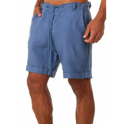 New Men's Cotton Linen shorts Pants Male Summer Breathable Solid Color Linen Trousers Fitness Streetwear S-4XL
