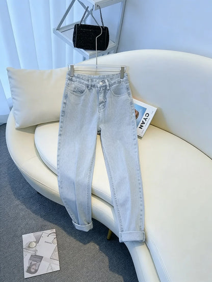 Casual Blue Slim Jeans For Man Y2K Original Drip Trend Denim Pants No accessories or belts included
