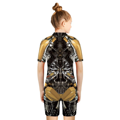 Children One Pieces Swimsuit Superhero 3D Print Playsuit Child Short Sleeve Swimwear Beach Bathing Suit Swim Wear For Boys Girls