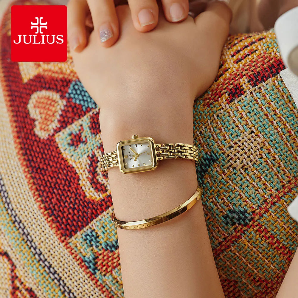Watch For Women  Women's Stainless Steel Band Luxury Gift Watch Dual-Layer Dial Fashion Montre JA-771
