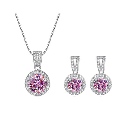 2ct total Moissanite Jewelry Set Sterling Silver 925 Necklace Earrings Fine Jewerly Wedding Set Pass Dismond Tester