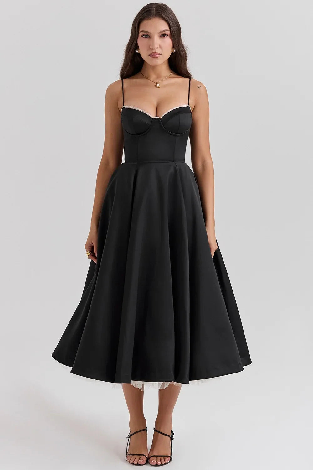 Summer Long Evening Dress Elegant 2025 New Arrivals Spaghetti Strap Corset Bustier Dress Satin Prom Dress Women