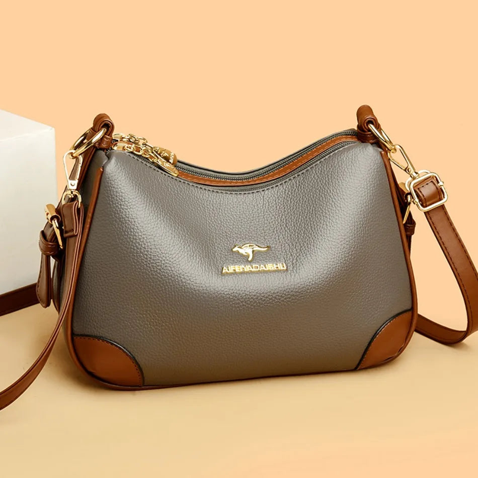 Genuine 3 Layers High Quality Soft Leather Ladies Crossbody Bags for Women Luxury Handbags Women Bags Designer  Shoulder 2024