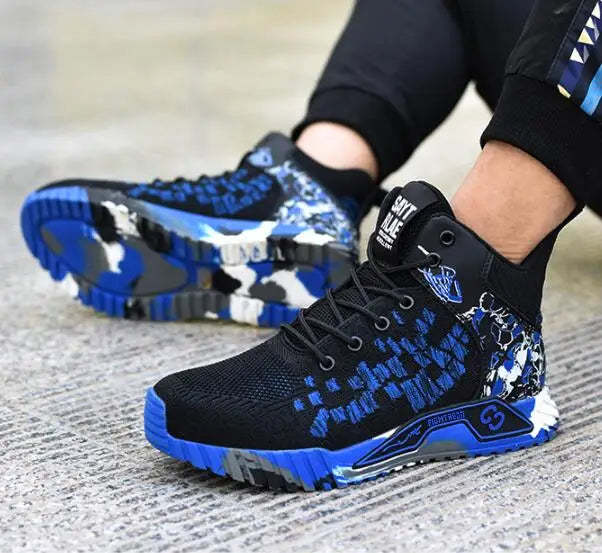 High Top Safety Shoes Men Anti Smashing Anti Puncture Work Shoes Men Work Safety Boots Men's Fashion Security Protective Boots