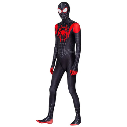 Spiderman Zentai Costume Anime Superhero Miles Morales Spider Man Cosplay Costume Bodysuit Halloween Costume for Kids Boy Adult