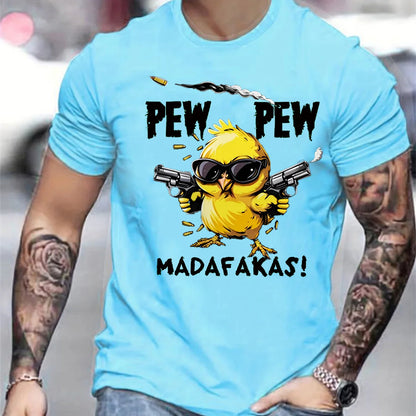 Summer men's 100% pure cotton casual loose oversized cool girl cartoon printed comfortable round neck short sleeved T-shirt top