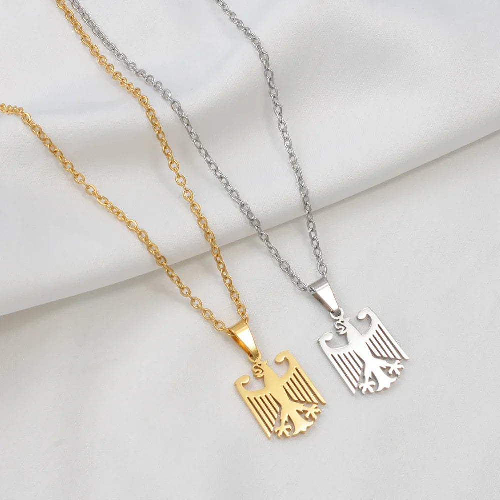 Anniyo German Eagle Pendant Neckalces Stainless Steel Germany Jewelry for Women Girls Gifts for Mom and Daughter #508062
