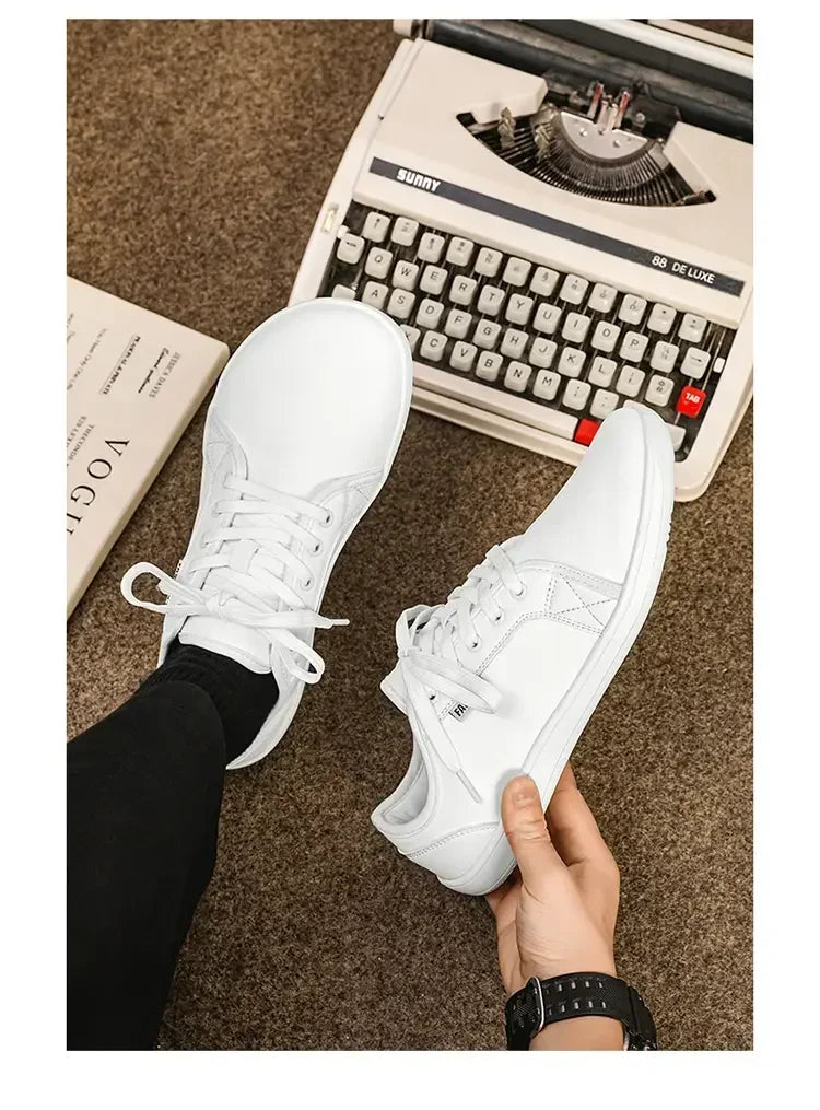 Mens Artificial Leather Wide Barefoot Shoes Unisex Plus Size Male Outdoor Minimalist Sneakers Women Zero Drop Casual Walking