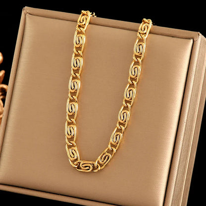 316L Stainless Steel Metal Chain Necklace For Women Fashion 18K Gold Plated Neck Chain Waterproof Jewelry Lady Gift