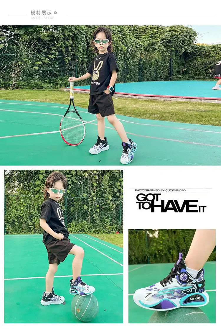 Kids Sneakers Breathable Mesh Sports Shoes for Children Boys Lightweight Basketball Shoes 2025 New Casual Sneakers Boys Trainers