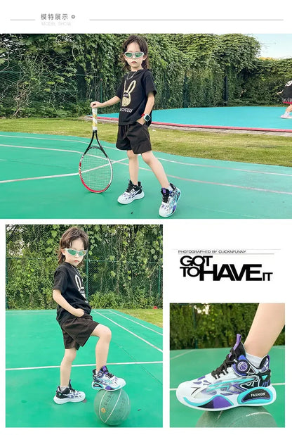 Kids Sneakers Breathable Mesh Sports Shoes for Children Boys Lightweight Basketball Shoes 2025 New Casual Sneakers Boys Trainers