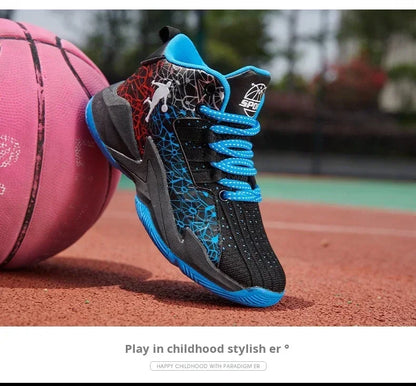 New Children's Sports Shoes Medium and Large Children's Mesh Boys Training Shoes Boys Basketball Footwear 2024 Spring and Summer