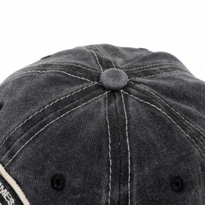 2024 Unisex Washed Cotton Baseball Cap Letter Embroidered Vintage Snapback Hat Men And Women Streetwear Outdoor Sports Hats