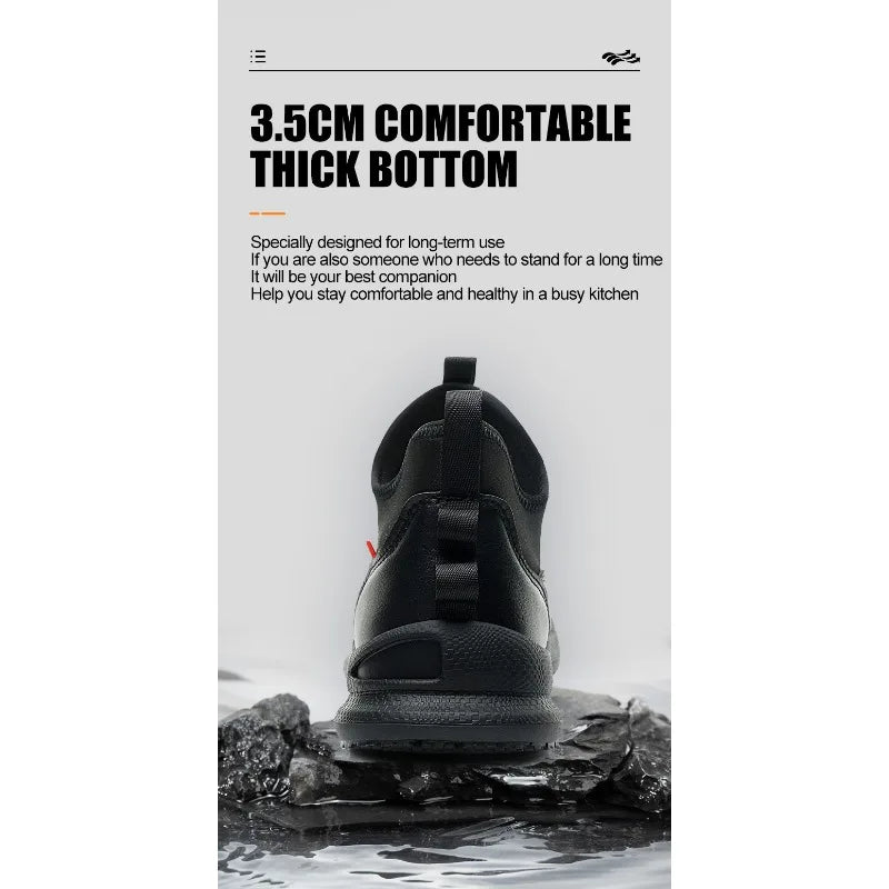 Men's Work Shoes Non Slip Oil Resistant Chef Shoes Suitable Seasons Lightweight and Comfortable with A Soft Sole That Not Tiring